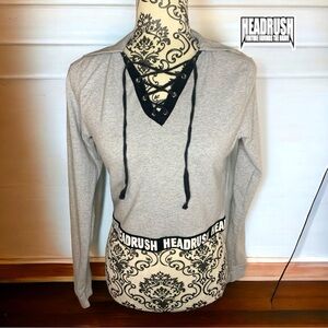 HEADRUSH Women’s Long Sleeve Crop with Front tie- XSmall